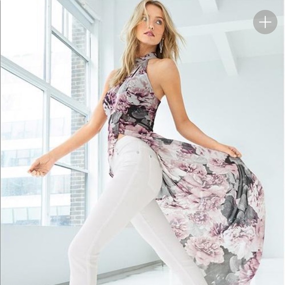 VENUS Tops - High low flower print top